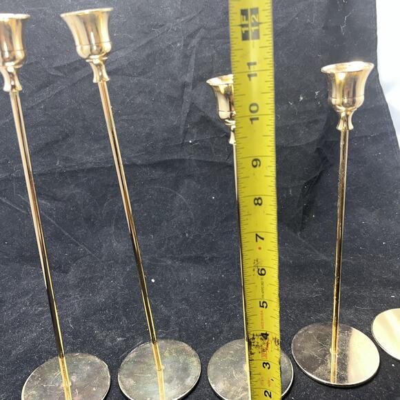 6Vintage Brass Candlestick Taper Candle Holders Wedding Holiday 2each 13” 11” 9” - Picture 8 of 9